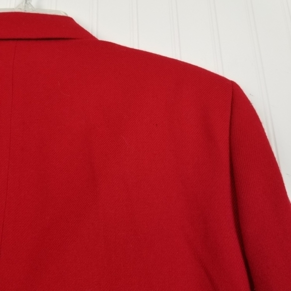 Vintage 80s Pendleton 100% Wool Blazer Red Gold Embossed Buttons Size 8 USA - Picture 13 of 16